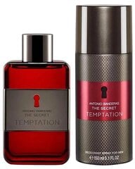 Komplekt Antonio Banderas The Secret Temptation meestele: tualettvesi EDT, 100 ml + deodorant, 150 ml hind ja info | Parfüümid meestele | hansapost.ee