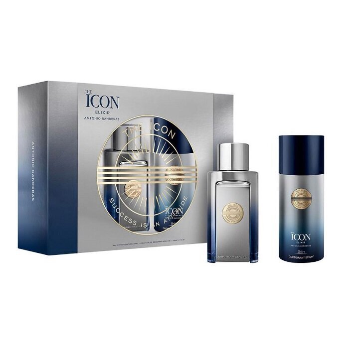 Komplekt Antonio Banderas The Icon Elixir meestele: parfüümvesi EDP, 100 ml + pihustatav deodorant, 150 ml цена и информация | Parfüümid meestele | hansapost.ee