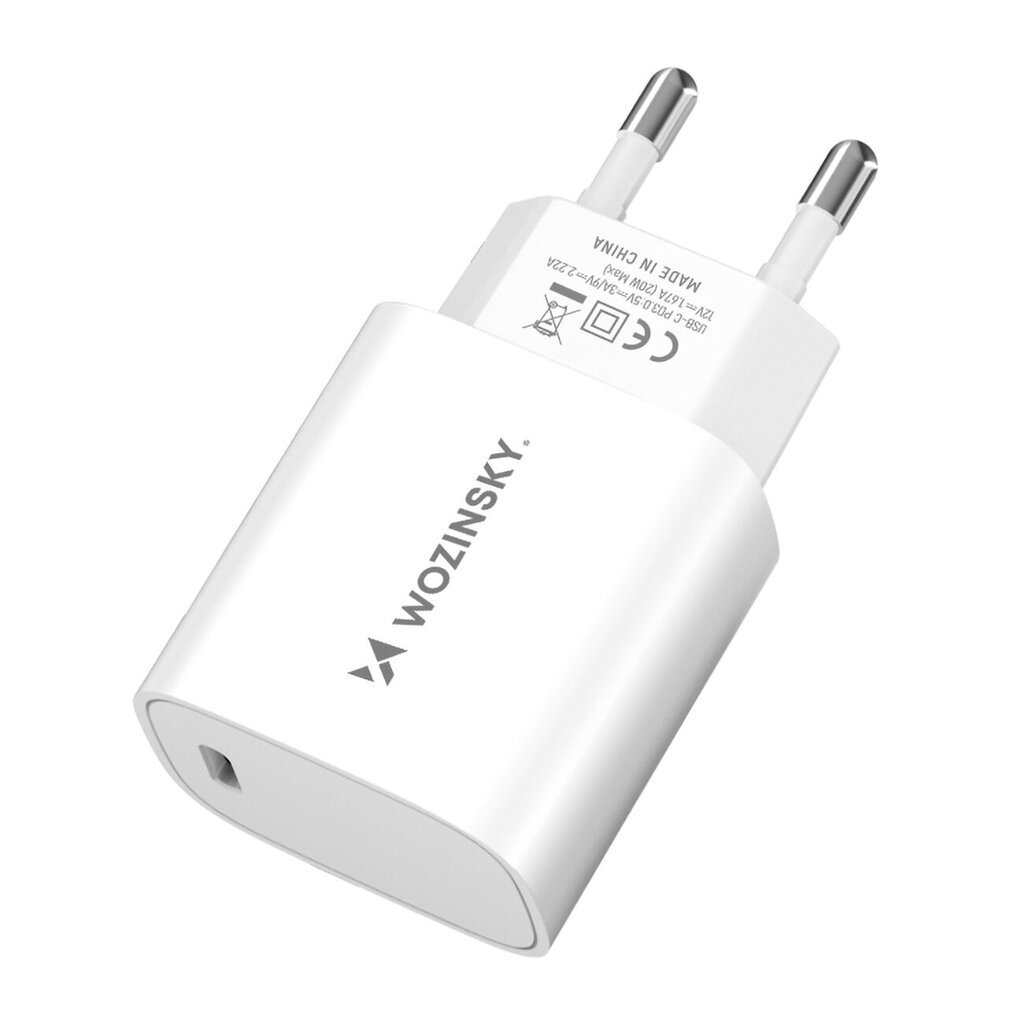 20W USB-C seinakontaktlaadija 100-240V, valge hind ja info | Laadijad mobiiltelefonidele | hansapost.ee