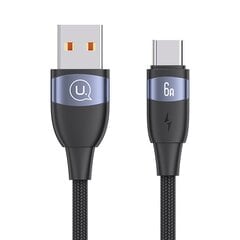 USAMS Kabel U85 USB na USB-C 6A 2m Fast Charging czarny|black SJ631USB01 (US-SJ631) цена и информация | Borofone 43757-uniw | hansapost.ee