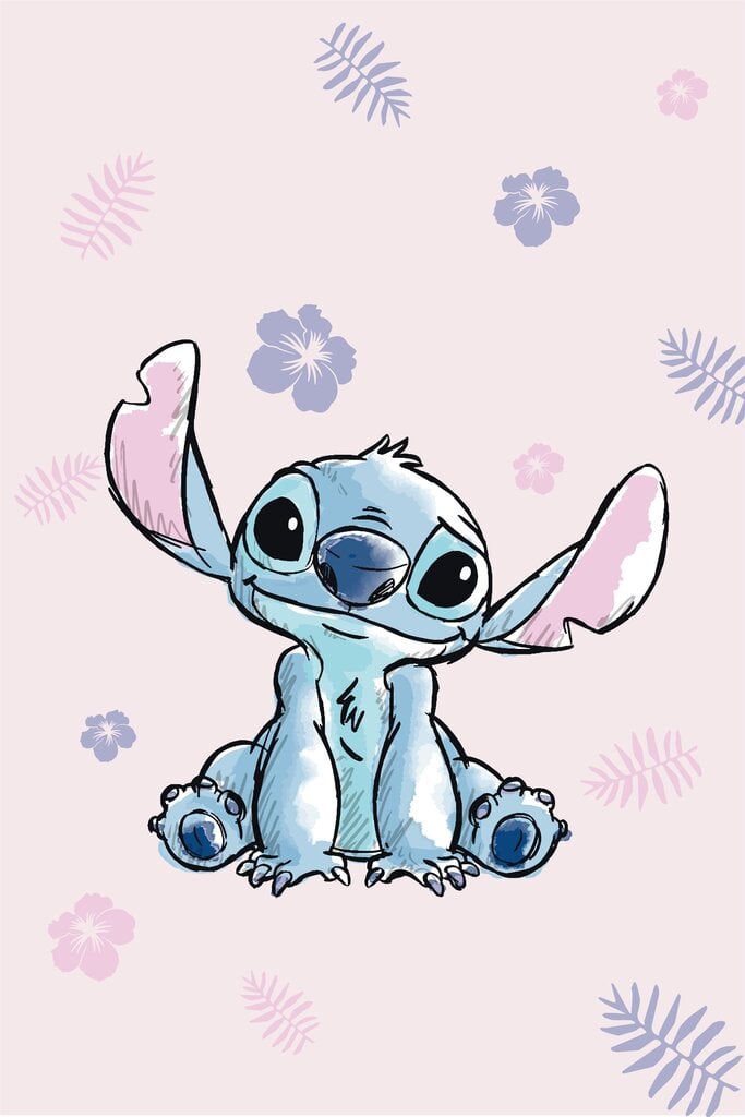 Disney tekk Lilo and Stitch Pink, 100x150 cm hind ja info | Pleedid, voodikatted ja päevatekid | hansapost.ee