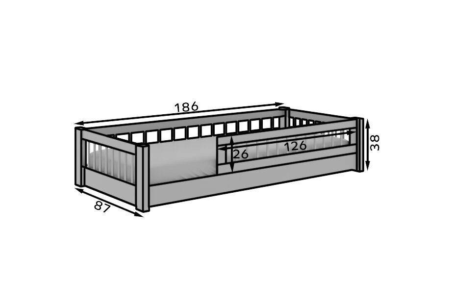 Lastevoodi ADRK Furniture Dori, 80x180 cm, pruun цена и информация | Lastevoodid | hansapost.ee