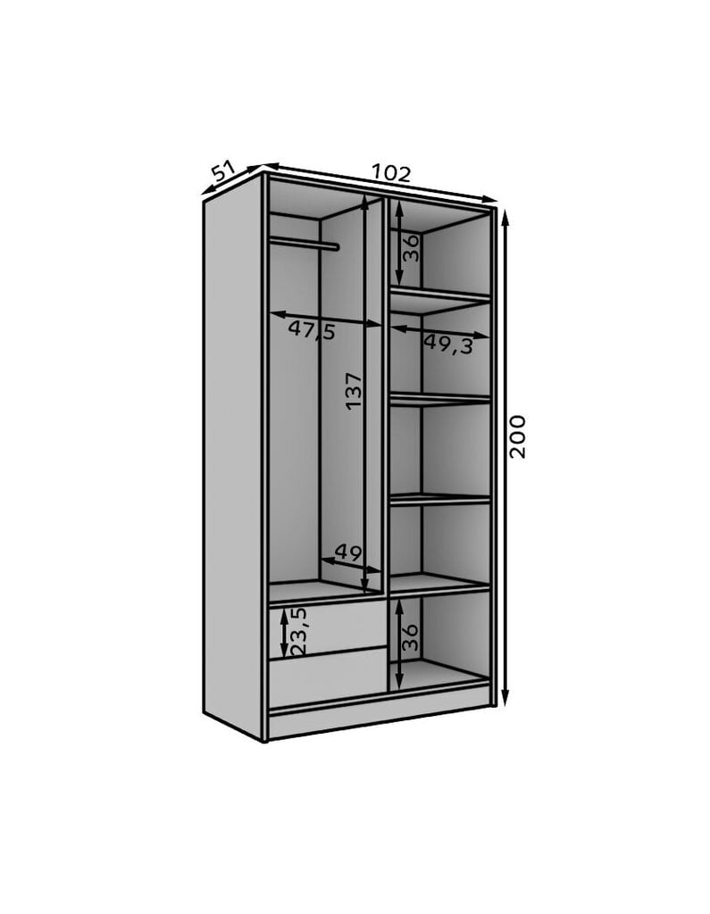 Kapp ADRK Furniture Neri 100, pruun/valge цена и информация | Kapid | hansapost.ee