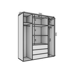 Шкаф ADRK Furniture Vera 180, коричневый цена и информация | Шкафы | hansapost.ee