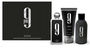 Komplekt Afnan 9PM meestele: parfüümvesi EDP, 100 ml + dušigeel, 200 ml + deodorant, 250 ml hind ja info | Parfüümid meestele | hansapost.ee