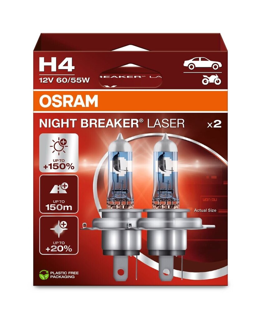 Kahjustatud pakendiga toode. Autopirn Osram 64193NL H4 12V 60/55W hind ja info | Autokaubad defektiga pakendis | hansapost.ee