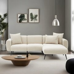 Polsterdatud nurgadiivan Asir Side, paremal, valge price and information | Corner sofas and corner sofa beds | hansapost.ee