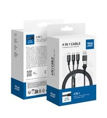 BLUE STAR kaabel 4in1 Type C / USB A to Micro USB / Lightning / Type C 2,4A 12W Cafule C172 1,2 m kaina ir informacija | Кабели и провода | hansapost.ee