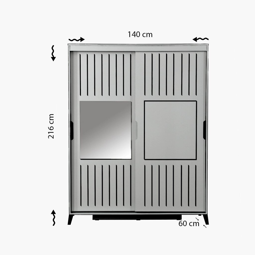 Riidekapp Asir Pasific Home Fuga 140, valge цена и информация | Kapid | hansapost.ee