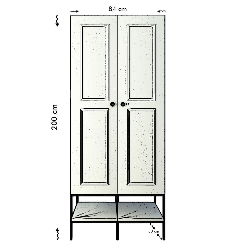 Riidekapp Asir Martin 2, valge hind ja info | Kapid | hansapost.ee