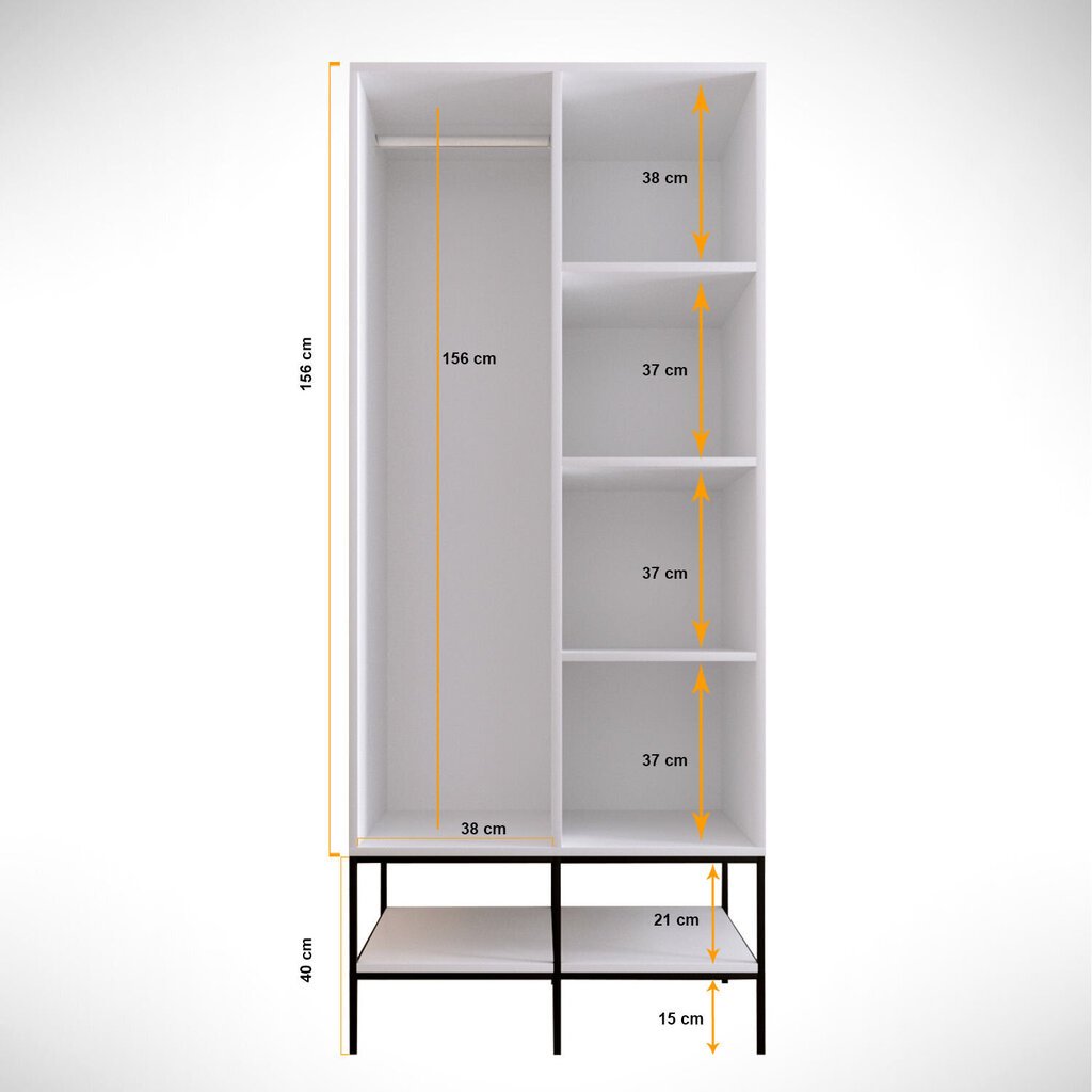 Riidekapp Asir Martin 2, valge hind ja info | Kapid | hansapost.ee