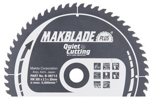 B-08713 TCT Пильный диск MAKBLADE PLUS 305X2.3X30мм 5 ° T60 Makita цена и информация | Makita Инструменты | hansapost.ee