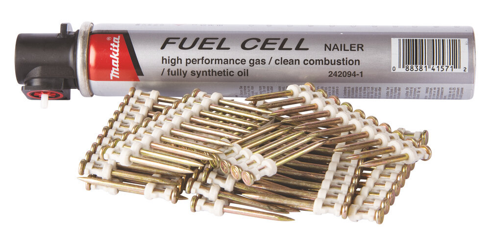 Bet. Pin naelad standard 2,6 x 40 mm 1000 tk + gaas 196294-4 Makita hind ja info | Kinnitusvahendid | hansapost.ee