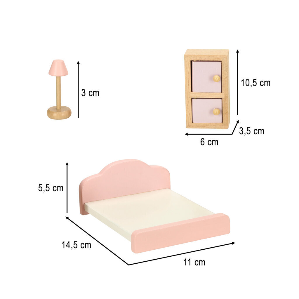 Nukumaja puitmööbel, roosa цена и информация | Mänguasjad tüdrukutele | hansapost.ee