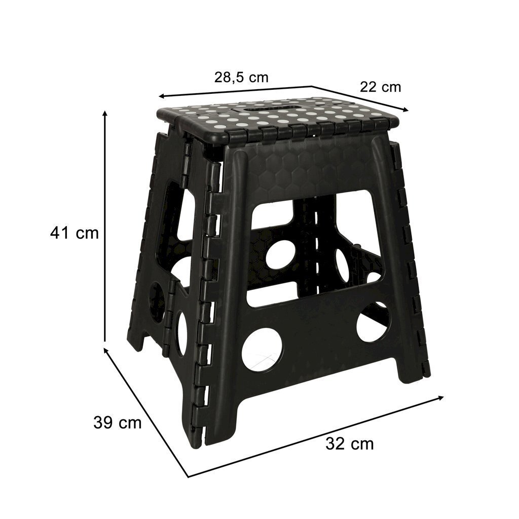 Kokkupandav taburet, 39 cm, must hind ja info | Köögitoolid, söögitoolid | hansapost.ee