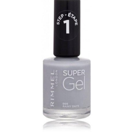 Geellakk Rimmel Super Gel Nail Polish, 005 Rainy Days, 12 ml цена и информация | Küünelakid ja küünelakieemaldajad | hansapost.ee