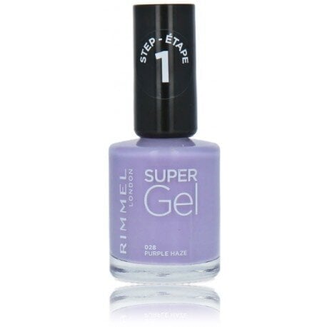 Geellakk Rimmel Super Gel Nail Polish, 028 Purple Haze, 12 ml hind ja info | Küünelakid ja küünelakieemaldajad | hansapost.ee