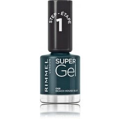 Geellakk Rimmel Super Gel Nail Polish, 068 Beach House Blue, 12 ml hind ja info | Küünelakid ja küünelakieemaldajad | hansapost.ee