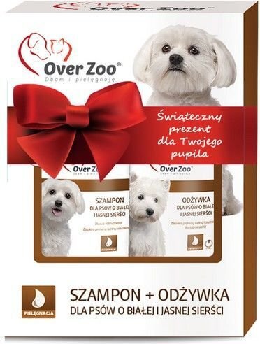 Šampoon ja palsam valgete karvkattega koertele Over Zoo, 250/240 ml hind ja info | Karvahoolduseks | hansapost.ee