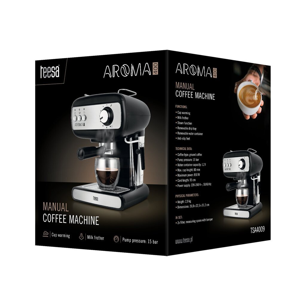 Kohvimasin Teesa Aroma 400, must hind ja info | Kohvimasinad ja espressomasinad | hansapost.ee