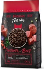 Fitmin For Life täiskasvanud steriliseeritud kassidele veiselihaga, 1.8 kg price and information | Kassi kuivtoit ja kassikrõbinad | hansapost.ee