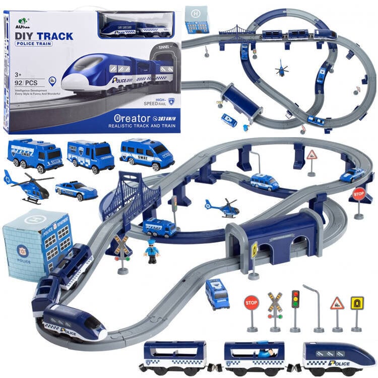 Suur elektrirongide rada, 92 tk цена и информация | Mänguasjad poistele | hansapost.ee