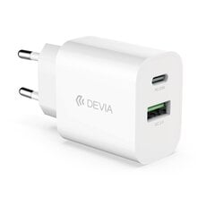 Devia wall charger Smart PD 1x USB-C 1x USB 20W white цена и информация | Зарядные устройства для телефонов | hansapost.ee