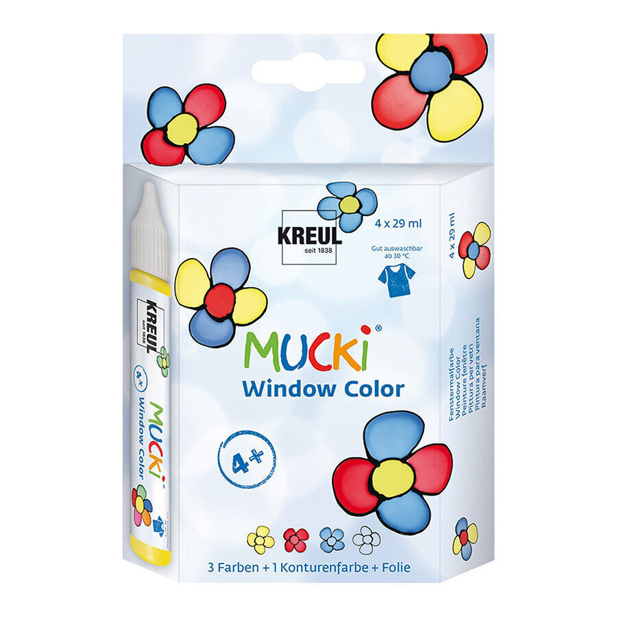 Mucki Window Color K-T , 4 tk x 29 ml цена и информация | Kirjatarvikud | hansapost.ee