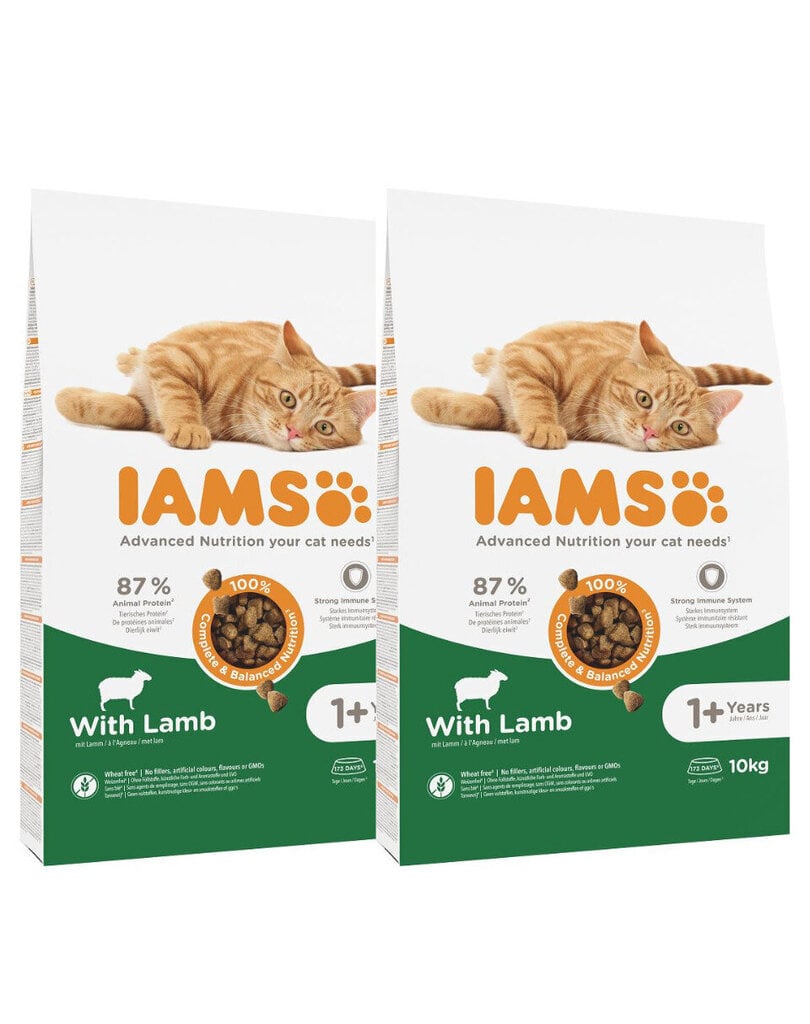 IAMS for Vitality täiskasvanud kassidele lambalihaga, 20 kg (2x10 kg) цена и информация | Kassi kuivtoit ja kassikrõbinad | hansapost.ee