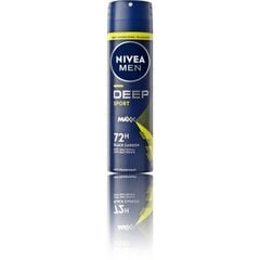 Nivea Antiperspirant Purškiklis Men Deep Sport 150 ml цена и информация | Дезодоранты | hansapost.ee