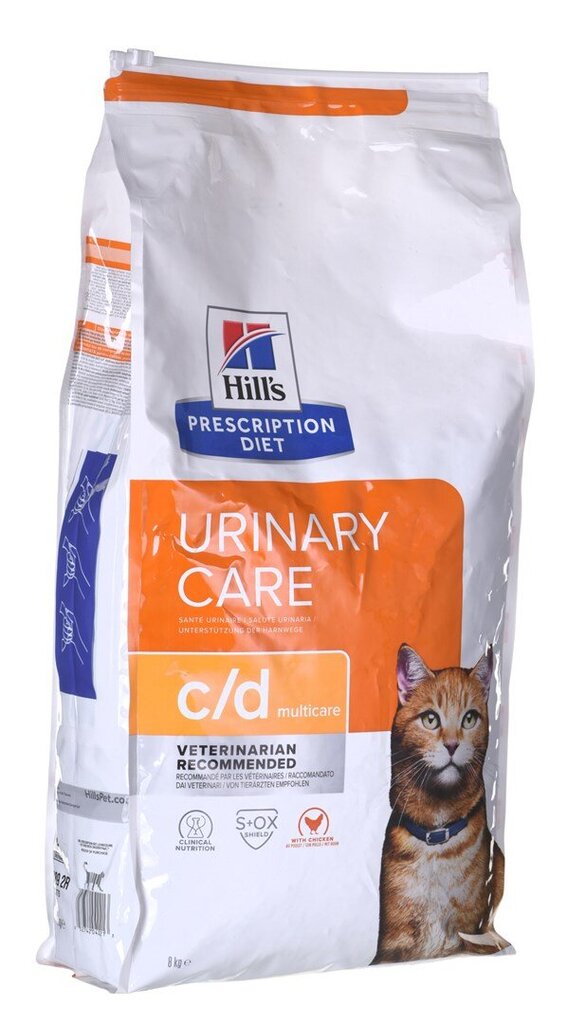 Hill's Prescription Diet Feline c/d Urinary Care täiskasvanud kassidele kanaga, 8 kg цена и информация | Kassi kuivtoit ja kassikrõbinad | hansapost.ee