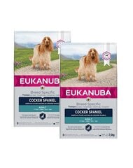 Eukanuba для взрослых кокер-спаниелей с курицей, 15 кг (2x7.5 кг) цена и информация | Сухой корм для собак | hansapost.ee