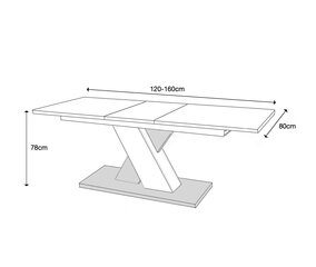 Стол Szynaka Meble Enzo 01, белый цена и информация | Кухонные и обеденные столы | hansapost.ee