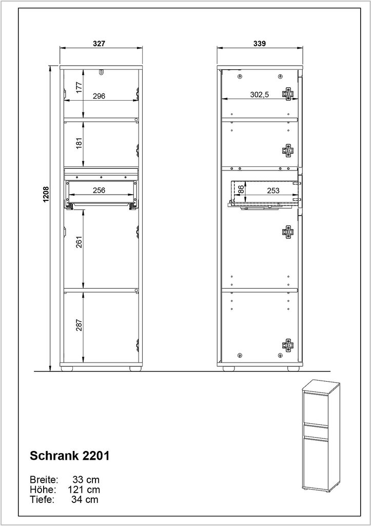 Puhvetkapp 2201, hall цена и информация | Vitriinid | hansapost.ee