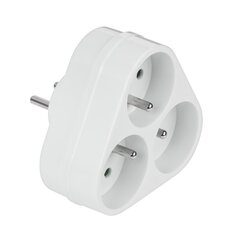 Rebel electrical socket splitter from 1 to 3 sockets / White hind ja info | Pistikupesad ja lülitid | hansapost.ee