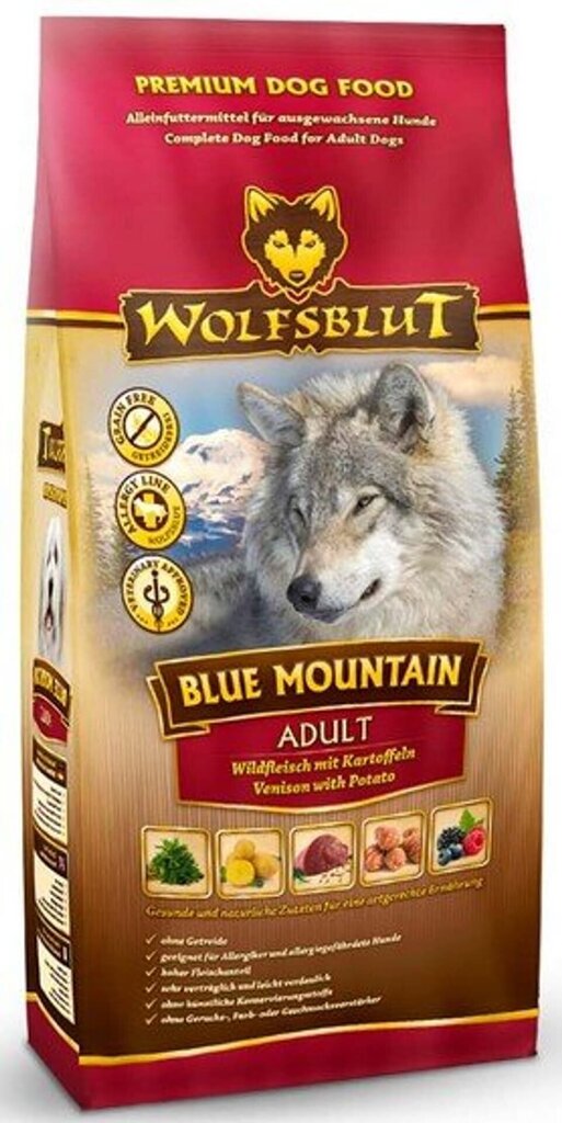 Wolfsblut Adult Blue Mountain täiskasvanud koertele hirve ja küülikuga, 12,5 kg цена и информация | Koerte kuivtoit ja krõbinad | hansapost.ee