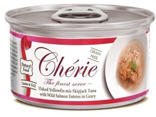 Cherie kassitoit Tuna with Salmon Mix In Gravy, 80g hind ja info | Kassikonservid | hansapost.ee