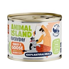 Animal Island kassitoit Everyday Turkey and Goose, 200g hind ja info | Kassikonservid | hansapost.ee