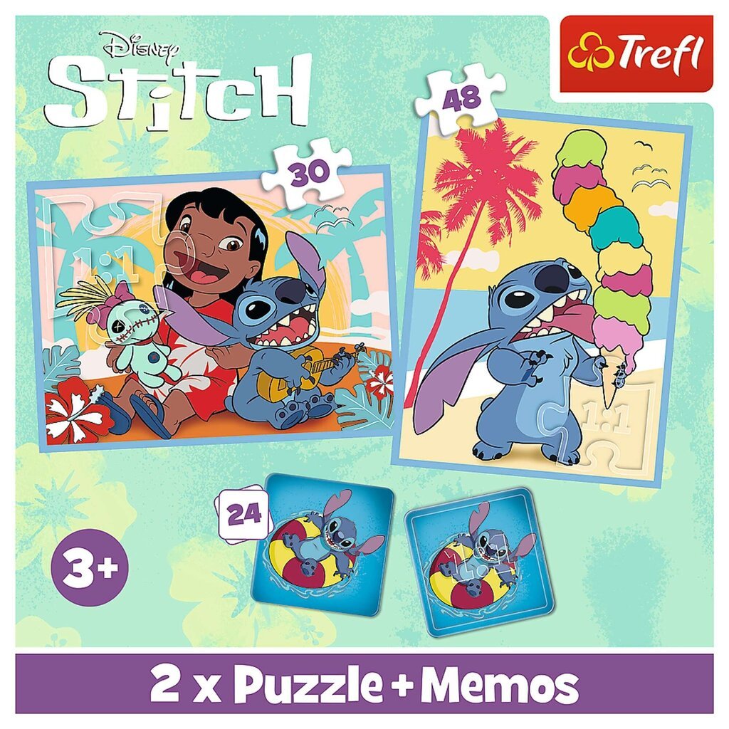 Pusle ja memokaardid Lilo ja Stitch 3+, Trefl цена и информация | Pusled lastele ja täiskasvanutele | hansapost.ee