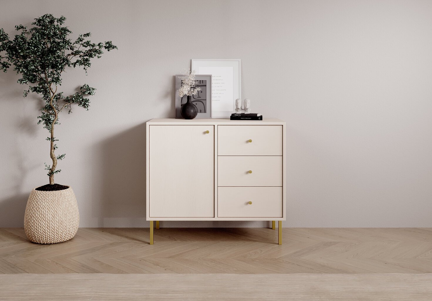 Kummut ADRK Furniture Tili 1D 3S, beež price and information | Kummutid | hansapost.ee