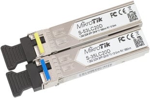 MikroTik SFP moduli, 1,25Gb/s 20km ühemoodne, hõbedane price and information | Ruuterid | hansapost.ee