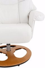 Tugitooli ja tumba komplekt Living Tony, valge price and information | Armchairs | hansapost.ee