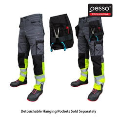 Рабочие брюки Pesso Canvas HI-VIS, серые цена и информация | Садовая одежда | hansapost.ee