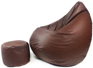 Кресло-мешок Nore XXL с пуфиком, темно-коричневое цена и информация | Кресла-мешки и пуфы | hansapost.ee