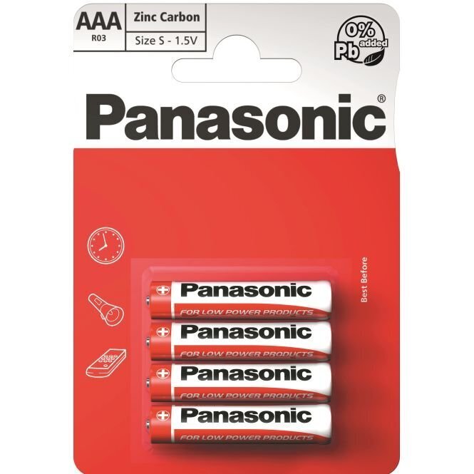 Panasonic patarei R03RZ/4B цена и информация | Patareid | hansapost.ee