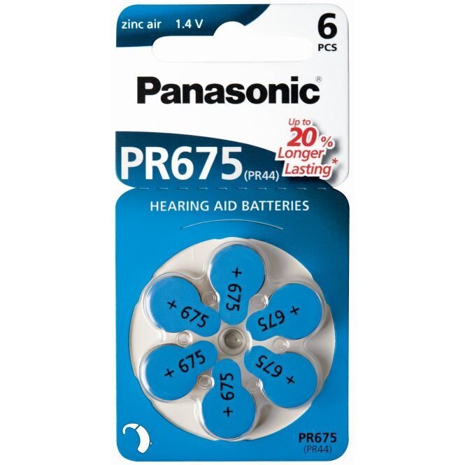 Panasonic patarei Zinc-Air PR675H-LB, 6 tk hind ja info | Patareid | hansapost.ee