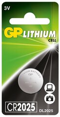 Patarei GP Lithium CR2025 цена и информация | Батарейки | hansapost.ee
