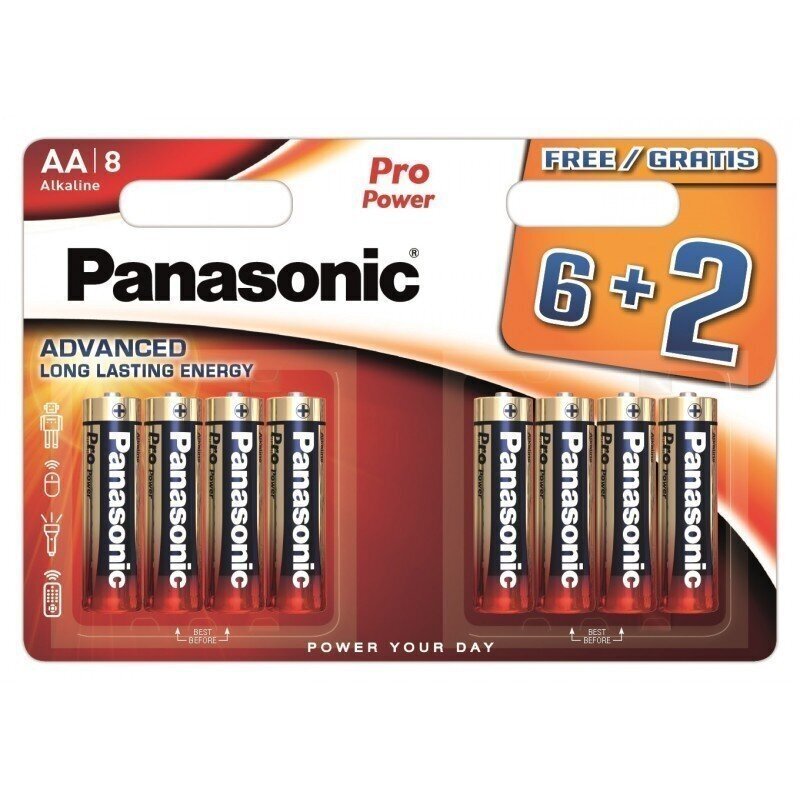 Patareid Panasonic LR6PPG/8B (6+2) цена и информация | Patareid | hansapost.ee
