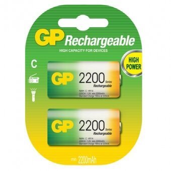 GP NiMH 2200 mAh (C) 2 tk. hind ja info | Patareid | hansapost.ee