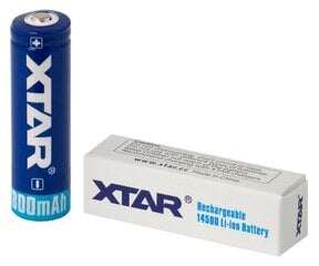 XTAR 14500 аккумулятор 3.7V XTAR litija 800 mAh в упаковке 1 шт. цена и информация | Батареи | hansapost.ee